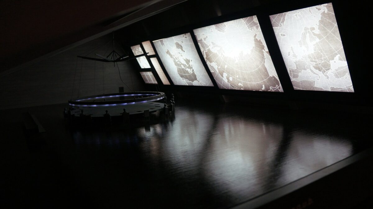 Creative Commons from WikiMedia https://commons.wikimedia.org/wiki/File:Stanley_Kubrick_The_Exhibition_-_LACMA_-_Dr._Strangelove_-_War_Room_model_(8998543081).jpg